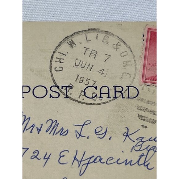 Vintage 1950's Postcard Outer Drive Link Bridge & Skyline Chicago Curt Teich & C - Picture 5 of 8